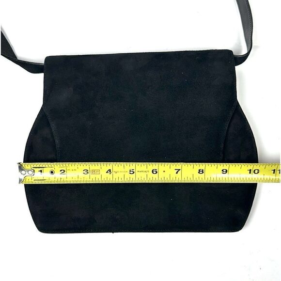 Salvatore Ferragamo Black Suede Purse Shoulder Bag Clutch Vintage Italy - Picture 12 of 14